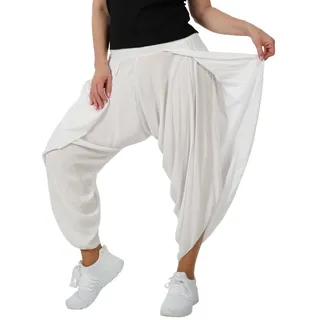 MIRROSI Hosenrock Damen Made in Italy Leicht Bequem Onesize (Gr.36-44) (100% Viskose, bund mit gummizug) Rock für Frühling Sommer Herbst weiß