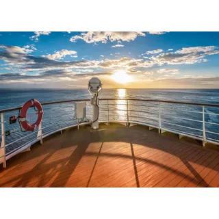 BELECO 1.5x1m Kreuzfahrtschiff-Hintergrund, Stoff, Kreuzfahrtschiff-Deck, Party-Hintergrund, Kreuzfahrt-Themen Dekorationen, Sommer-Tropen-Ozean-Sonnenuntergang-Landschaftshintergrund