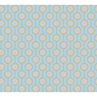 A.S. Création Retro-Tapete 0,53 x 8,5 m Vliestapete Vintage Grafik-Muster in Türkis/Blau/Grau 395374