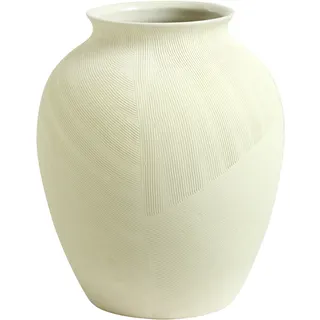 Rhodes beige Keramikvase, extra groß, gebürstete Linien, 30 cm Höhe, Blumenvase, moderne Wohnkultur, Vasen für Blumen