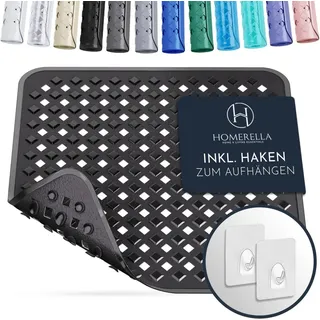 Homerella Homerella® Duschmatte rutschfest - 100% BPA frei - Inkl. 2 Haken zum Aufhängen 53x53cm - Antirutschmatte Dusche hautsensitiv & schimmelresistent - Duscheinlage maschinenwaschbar