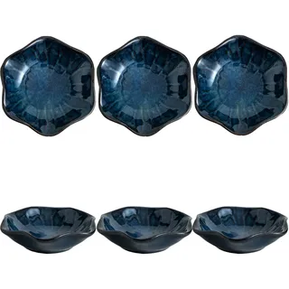 6 Stück Dipschalen Set,Keramik Kleine Schüsseln,Keramik Dip Schälchen Sind Langlebig,Dip Schalen Set Für Snackschalen,Snack Schalen,Sojasauce,Sushi,Antipasti,Schlüssel,Schmuck,Deko Schale(Blau)