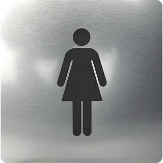 Wc Symbol Frau Selbstklebend, 100 X 100 Mm, Kunststoff Edelstahl-effekt