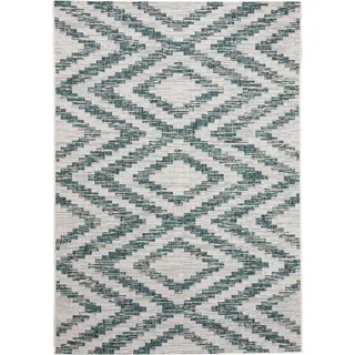benuta Nest Teppich, Blau, Textil, Grafikmuster, Rechteckig, 160x230 cm, Oeko-Tex® Standard 100, wasserabweisend, Teppiche & Böden, Teppiche, Outdoorteppiche