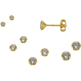 VIVANCE Ohrstecker-Set 925 Silber vergoldet gelb 3,5mm