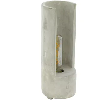 EGLO Tischlampe Lynton, 1 flammige Tischleuchte Vintage, Industrial, Retro, Nachttischlampe aus Beton in Grau, Lampe mit Schalter, E27 Fassung, H 37 cm
