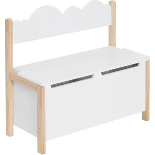 Woltu Truhenbank Weiß 2 in 1 110 x 40 x 48 cm