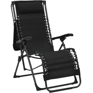 vidaXL Klappbarer Liegestuhl 200 x 65 x 90 cm Schwarz