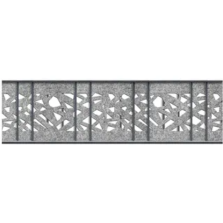 PerfectHD Zaunsichtschutz - Sichtschutzstreifen für Doppelstabmattenzaun - 19cm - Hellgrau - Einzelstreifen Laser - 2,6m - Venezia Graphic