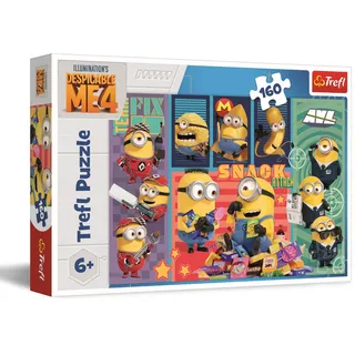 Trefl - Despicable Me 4, Freude der Minions - Puzzle 160 Elemente - Buntes Puzzle mit Helden der Fernsehserie, Kreative Unterhaltung, Spiel für Kinder ab 6 Jahren