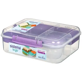 sistema Lunchbox Bento Lunchbox To Go, unterteilt, transparent-lila, Kunststoff Bisphenol A und Weichmacher frei lila