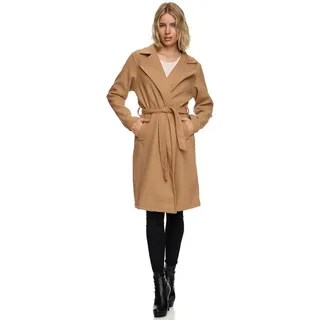 Worldclassca Trenchcoat Worldclassca Damen TRENCHCOAT mit Gürtel Reverskragen langer Mantel beige