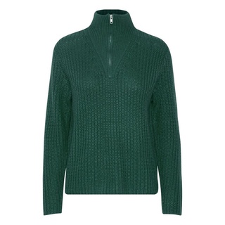 b.young Strickpullover Grobstrick Pullover Troyer Sweater mit Reißverschluss Kragen 6677 in Petrol