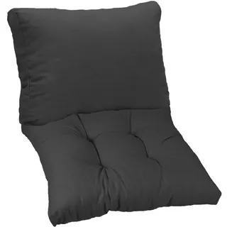 NYVI Loungekissen Set SmartLounge Anthrazit 80x80 cm - Wasserabweisende Sitzkissen & Rückenkissen für Indoor und Outdoor