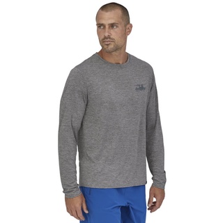Patagonia M ́s Long-Sleeved Capilene® Cool - Pullover - Herren - Grey/Red/Blue - L