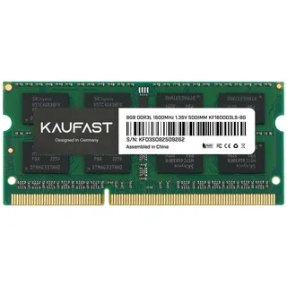 KAUFAST 8GB DDR3L 1600MHz SO-DIMM Laptop RAM 1.35V CL11 2Rx8 PC3L-12800S Dual Rank 204-Pin Notizbuch Arbeitsspeicher Speicher für Laptop KF1600D3LS-8G