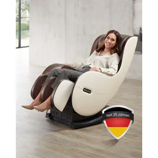 WELCON Massagesessel EASYRELAXX BEIGE / BRAUN - 3D Massagestuhl mit Neigungsverstellung elektrisch