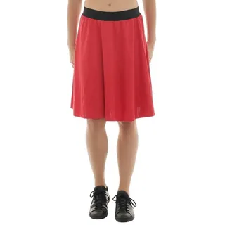 F&K-Mode Midirock Swing Rock Midi Falten Gummibund hohe Taille Swingrock rot S-M