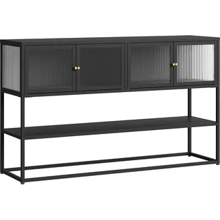 [en.casa] Sideboard Säkylä 150 x 90 x 38 cm Schwarz