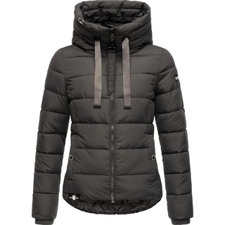 Navahoo Steppjacke Amayaa stylische Damen Winterjacke mit coolen Applikationen grau