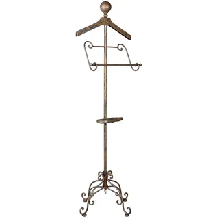 PALAZZO INT HERRENDIENER „MR. BUTLER“ – Stummer Diener aus Eisen im Antik-Look Landhausstil Kleiderständer mit Bügel, Hosenstange & Ablage Vintage Kleiderbutler Höhe 150 cm Breite 45 cm Tiefe 48 cm