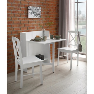 Klapptisch HOME AFFAIRE "Dinant" Tische Gr. B/T: 84 cm x 76 cm, weiß (weiß, weiß, weiß) Tisch Home Affaire im Landhaus-Stil gehalten, platzsparend, einklappbar, Breite 84 cm