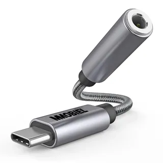 MMOBIEL USB C to 3.5mm Female Headphone Jack Adapter with Microphone–USB-C to AUX Audio Dongle Cable Cord – 32Bit – USB Type C Headphone Adapter Compatible with Samsung S26 S25, iPad, iPhone 17 16 15