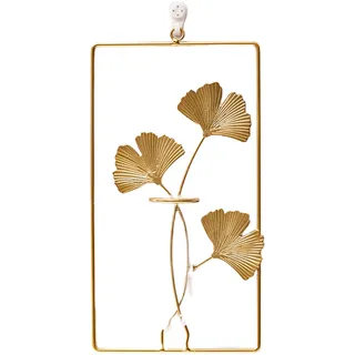 Moderne Metall-wandvase Mit Glasrohr - Geometrische Goldkollektion - [markenlos] - Verschiedene Größen (26,5 X 24,5 Cm, 26,5 X 25 Cm, 30 X 15,5 Cm, 31 X 28 Cm, 31 X 20,5 Cm)