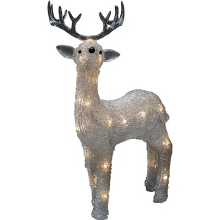 Konstsmide, Weihnachtsbeleuchtung, LED-Figur Acryl Rentier, 31.5 cm, Klar