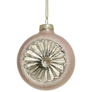 Chic Antique Rosa Weihnachtskugel aus Glas, Model 1