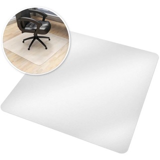 tectake Bodenschutzmatte Bodenschutzmatte für Bürostühle, 1x weiß quadratisch - 90,00 cm x 90,00 cm x 0,18 mm
