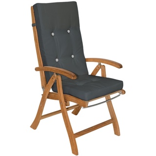 Deuba 6er Set Stuhlauflage für Hochlehner  - anthrazit