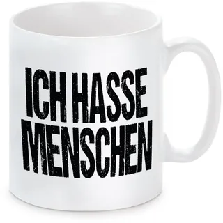 Herzbotschaft Tasse mit Motiv Modell: Ich Hasse Menschen
