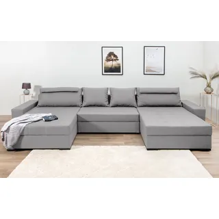 Collection AB Wohnlandschaft Polyester U-Form 3-Sitzer Grau