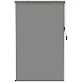 FIVMEN Senkrechtmarkise Außen 160x250 cm Aussenrollo Wetterfest Sonnenschutz mit Handkurbel Sonnenschutzrollo Balkonrollo 160 cm Breit Balkonschutz Balkon Sichtschutz für Terrasse Garten, Grau