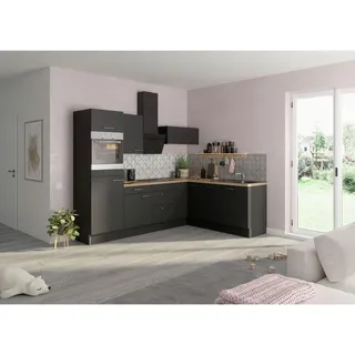 OPTIFIT Winkelküche L-Form 270 cm anthrazit matt
