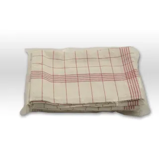 Axis Line Geschirrtücher halbleinen 50cm x 70cm rot kariert 10er Pack