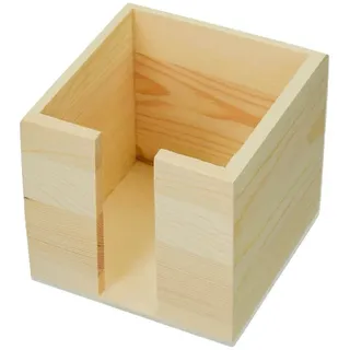 Zettelbox, Zettelhalter, Zettelständer, würfelförmig Holz, Kiefer unbehandelt