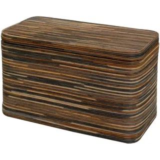 Krines Home Wäschetruhe Rattan Wäschekorb Wäschetruhe Deckel Truhe mit Inlett 80x40x47, mit Inlett blau