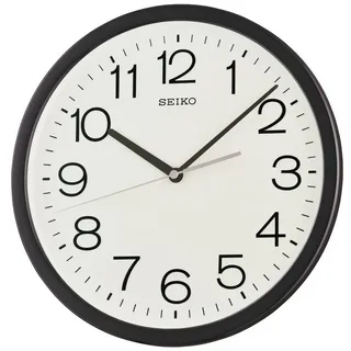 Seiko Wanduhr (Quarzuhr,Wohnzimmer,Esszimmer,Küche,Arbeitszimmer,Büro, Flur) schwarz