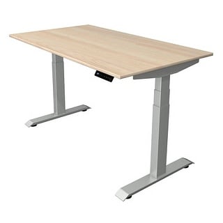 Kerkmann Move 4 elektrisch höhenverstellbarer Schreibtisch ahorn rechteckig, T-Fuß-Gestell silber 140,0 x 80,0 cm