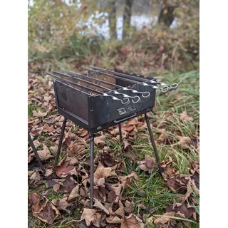 Mangal Grill 3 mm Koffer Schaschlik für 6, Spießen mit 5Spieße und Tasche