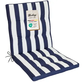Herlag Niederlehner-Polsterauflage MIA 100x50x5cm - Gestreifte Gartenstuhlauflage - Auflage Blockstreifen für Niedriglehner - Pflegeleichte Easy-Line - Öko Tex 100-1 Polster - Blau-Gestreift