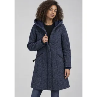 Strickmantel POLARINO, Damen, Gr. 36, blau (marine), Fleece, Obermaterial: 100% Polyester, meliert, bequem, Windstopperbündchen, Mäntel Strickmantel, atmungsaktiv und wärmeisolierend. Strickoptik außen, Fleece innen.