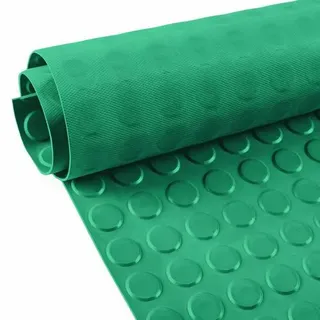 Gummi Antirutsch Premium TPE Geruchsarm Bodenbelag Noppen Muster Grün 3mm Stark 100 cm Breite 260 cm Länge