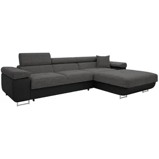Mirjan24 Ecksofa Dunkelgrau, Textil, 5-Sitzer, rechts montierbar, L-Form,Rechteckig, 280x170 cm Wohnzimmer, Sofas & Couches, Wohnlandschaften, Ecksofas
