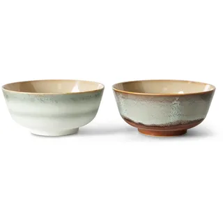 HKliving - 70's Ramen Schale, Ø 19 cm, verge (2er-Set)