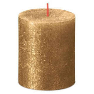 Bolsius Stumpenkerze Rustik Shimmer 8cm Ø 6,8cm Gold
