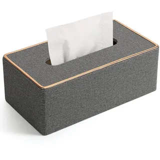 GORESE Leder Tücherbox Kosmetiktücherbox Taschentuchspender (Grau 1)