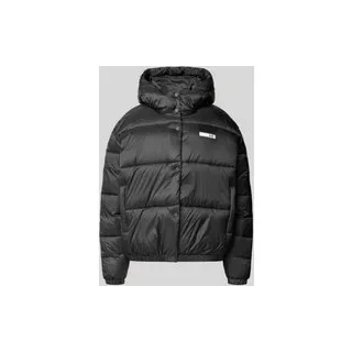 Steppjacke mit Label-Patch, Dunkelgrau, XS